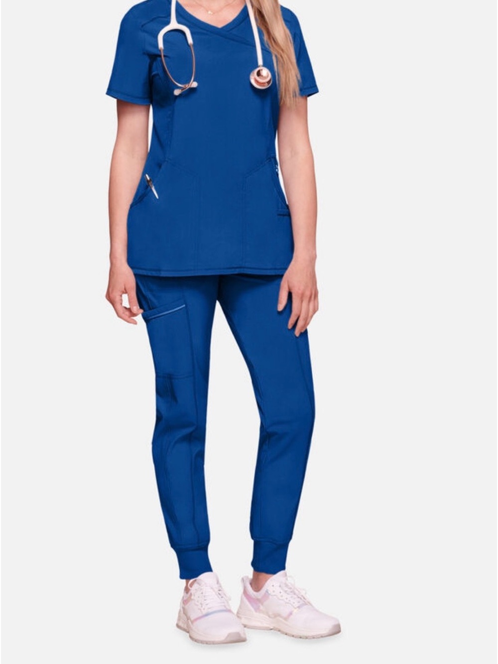 Cherokee  infinity Royal Blue Jogger Scrub Pants set top XL pants XL petite